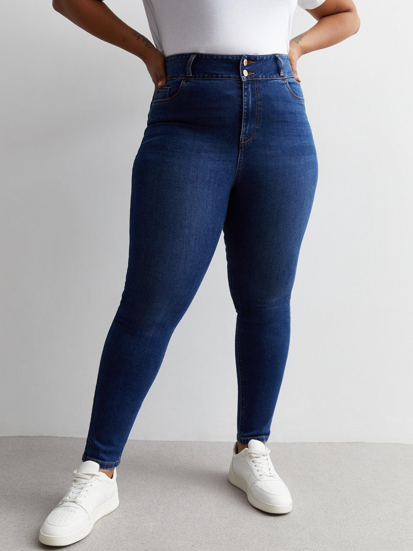 New Look lift & shape skinny jeans in mid blue