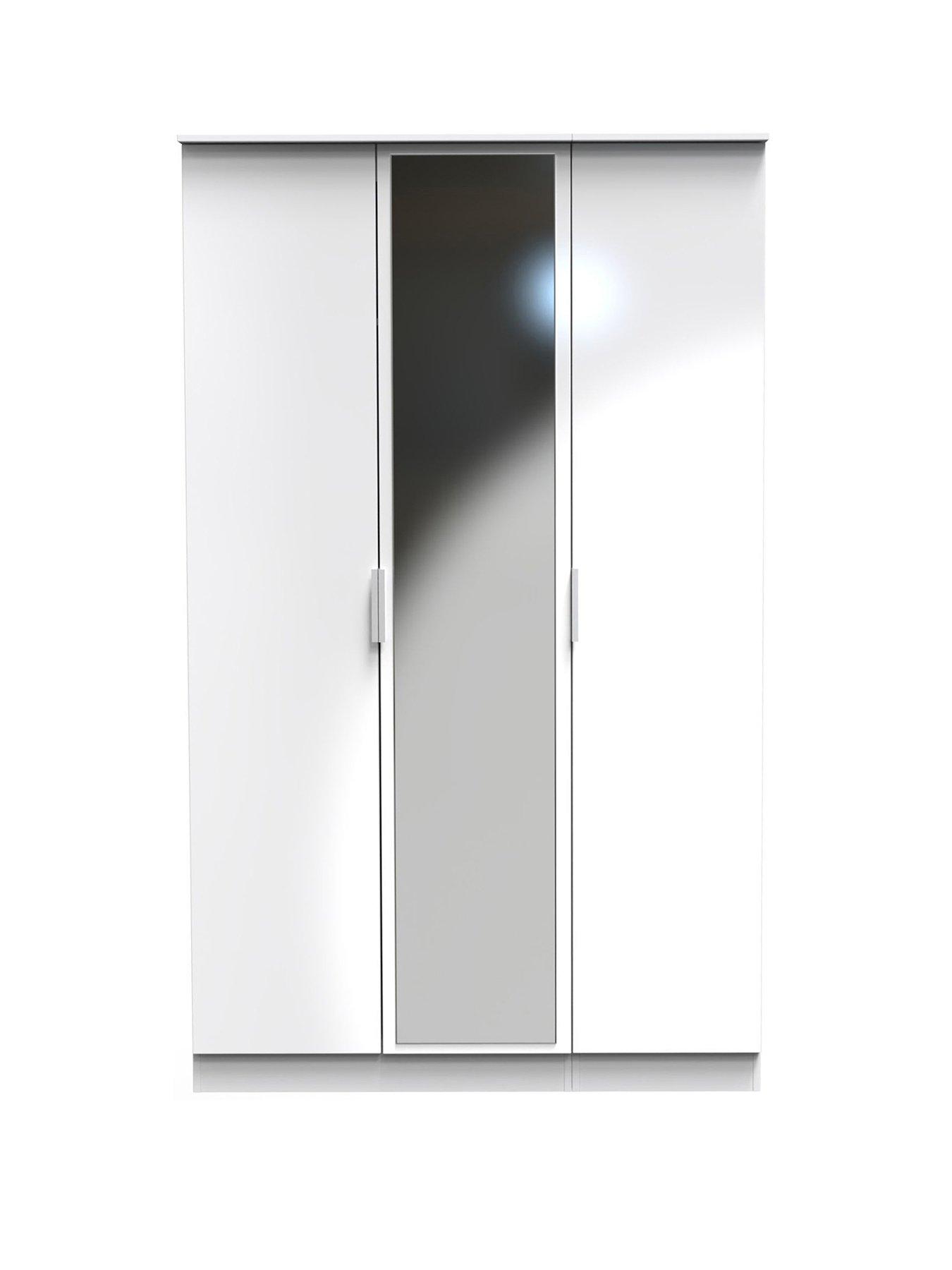 undefined Adair Ready Assembled Triple Mirror Wardrobe