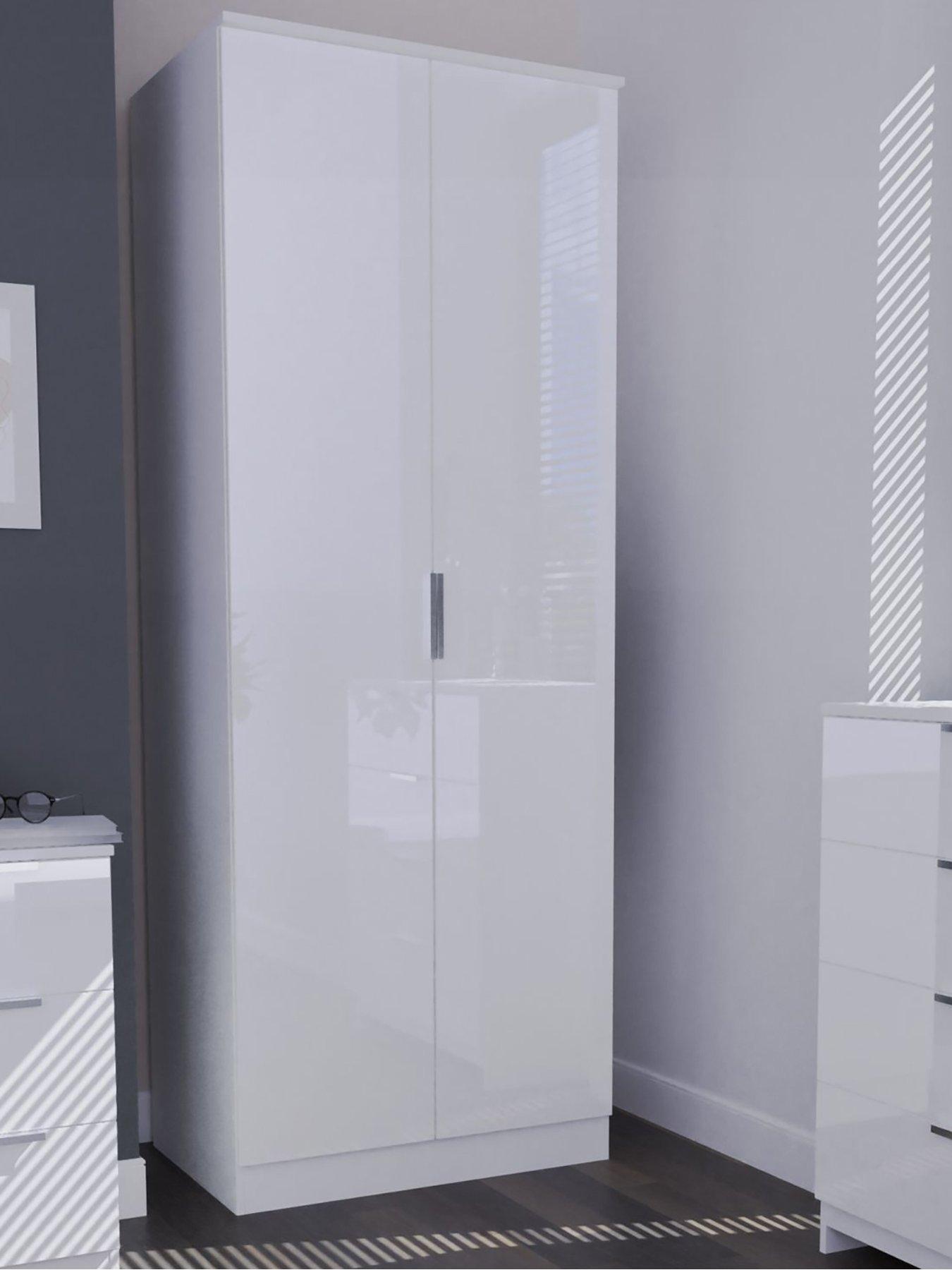 undefined Adair Ready Assembled 2 Door Wardrobe - Matt White