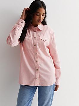 new look pink cotton oversized shirt