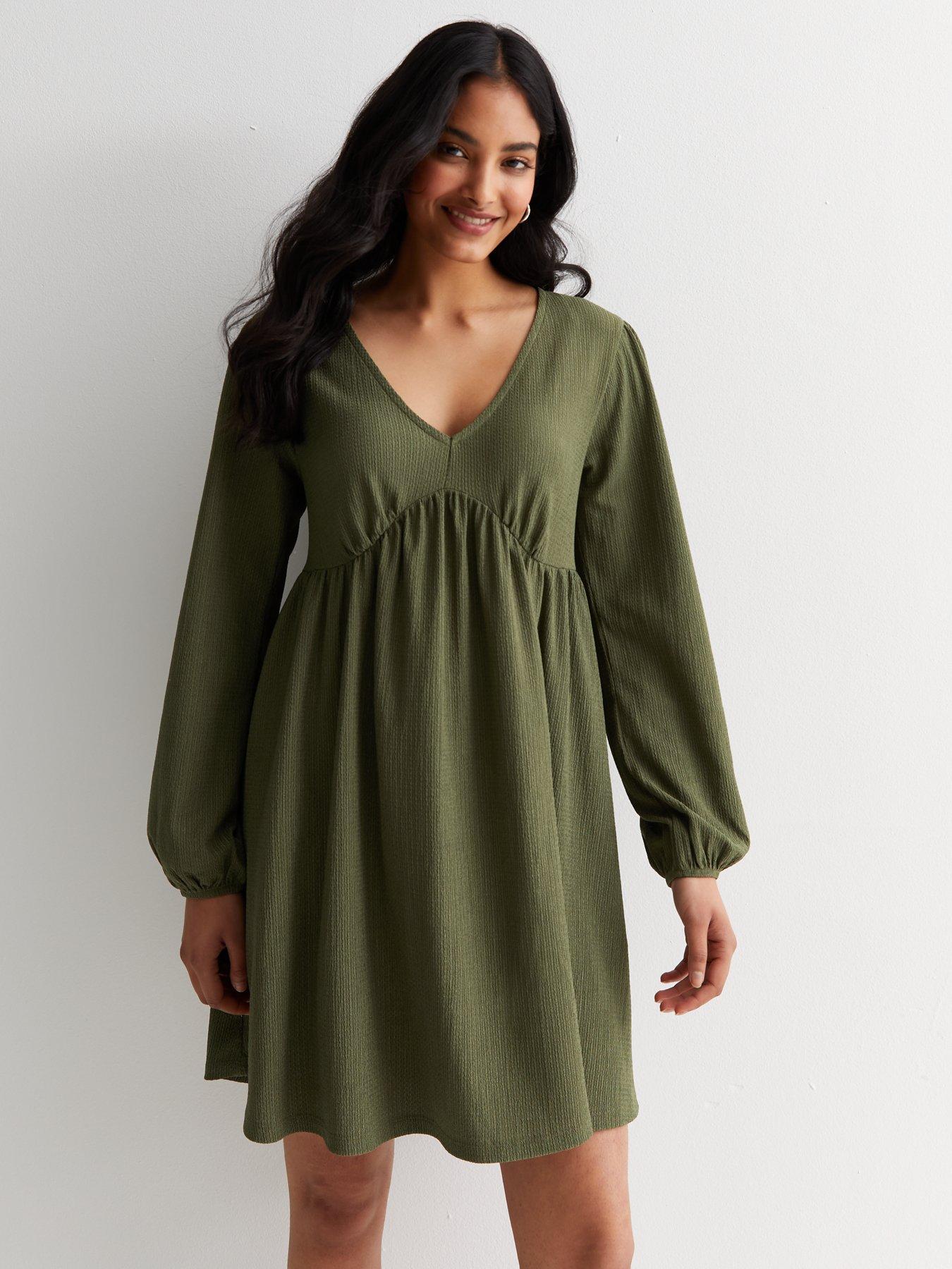 Khaki sale smock dress