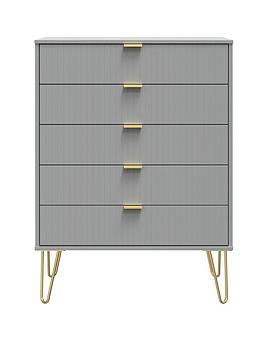 Product photograph of Swift Andie Ready Assembled 5 Drawer Chest - Grey from very.co.uk