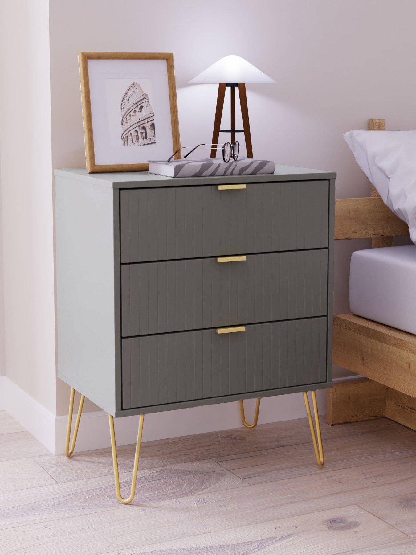 undefined Andie Ready Assembled 3 Drawer Chest - Grey