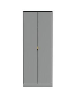 Product photograph of Swift Andie Ready Assembled 2 Door Wardrobe - Grey from very.co.uk