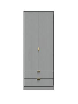 Product photograph of Swift Andie Ready Assembled 2 Door 2 Drawer Wardrobe - Grey from very.co.uk