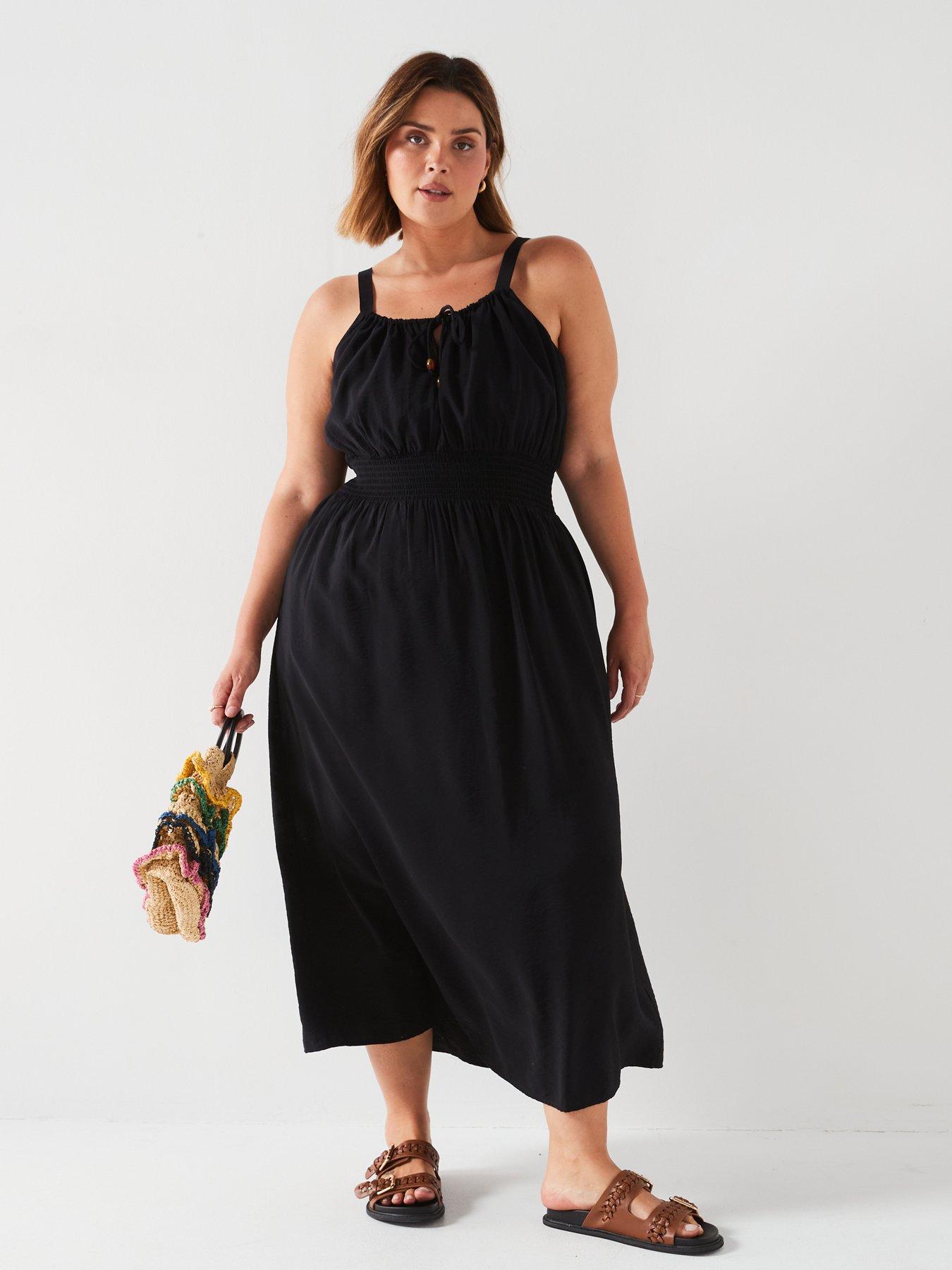 Very Black Maxi Dress Dark Black Color Tube Maxi With Slit  Moonstruck