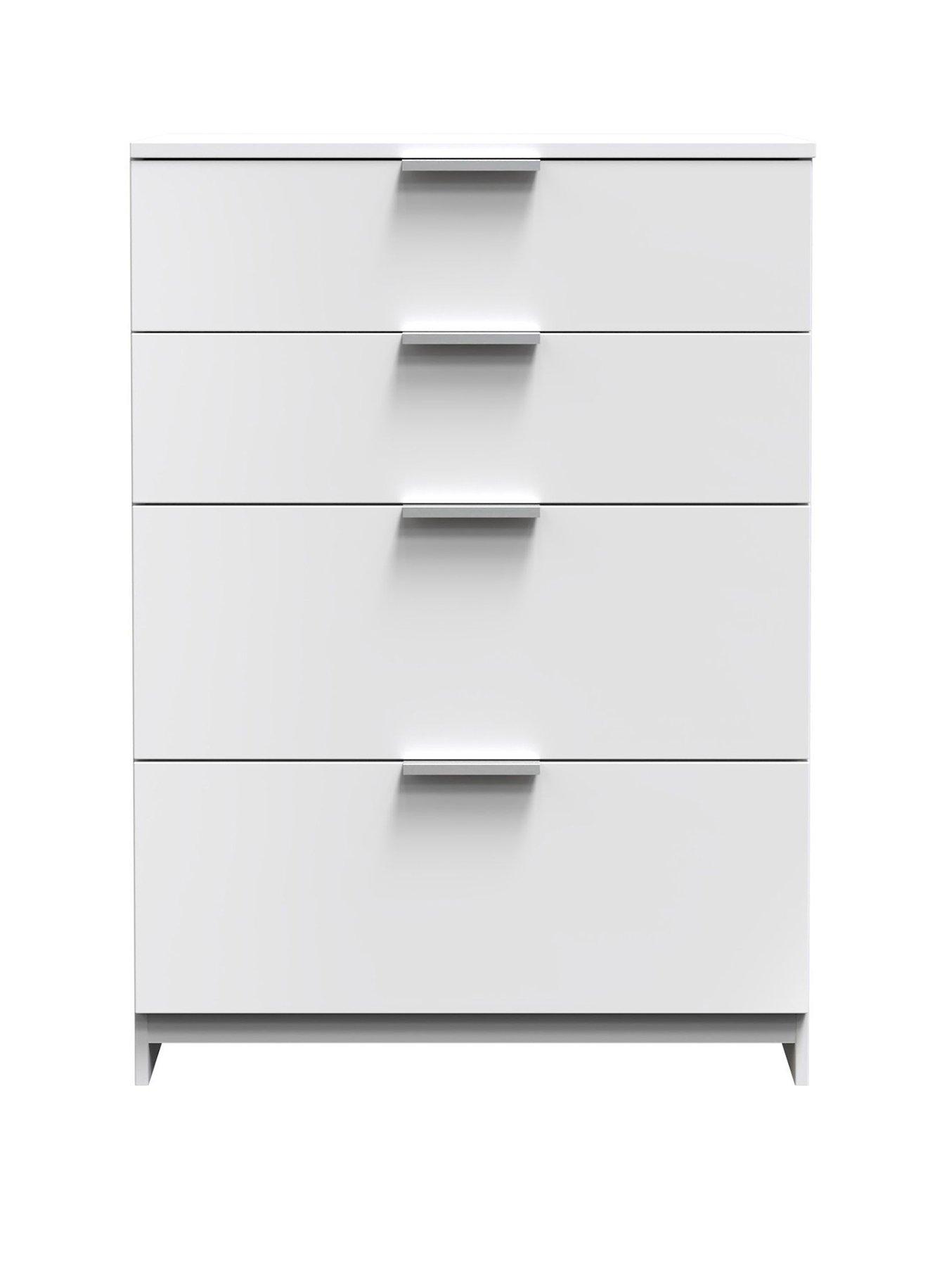 undefined Adair Ready Assembled 4 Drawer Deep Chest - Matt White