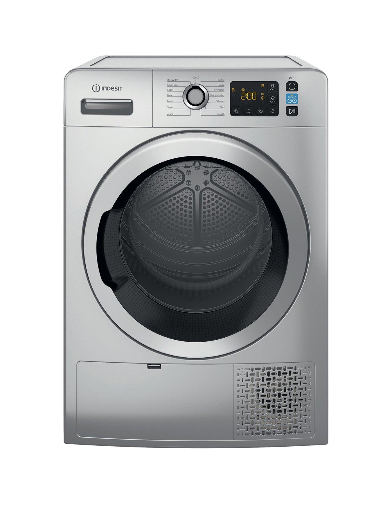 undefined Push & Go YTM1182SSXUK 8kg Heat Pump Freestanding Tumble Dryer - Silver