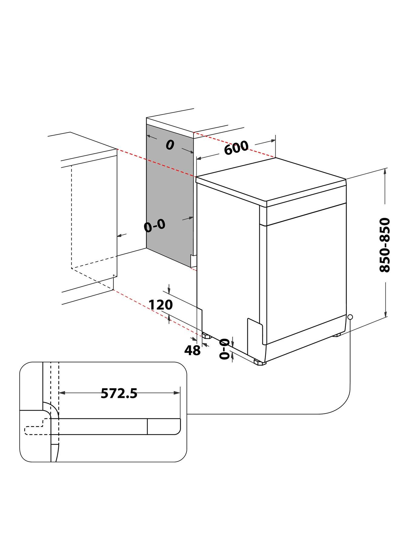 Image 7 of 7 of Hotpoint H2FHL626XUK 14 Place Full Size Freestanding Dishwasher - Silver