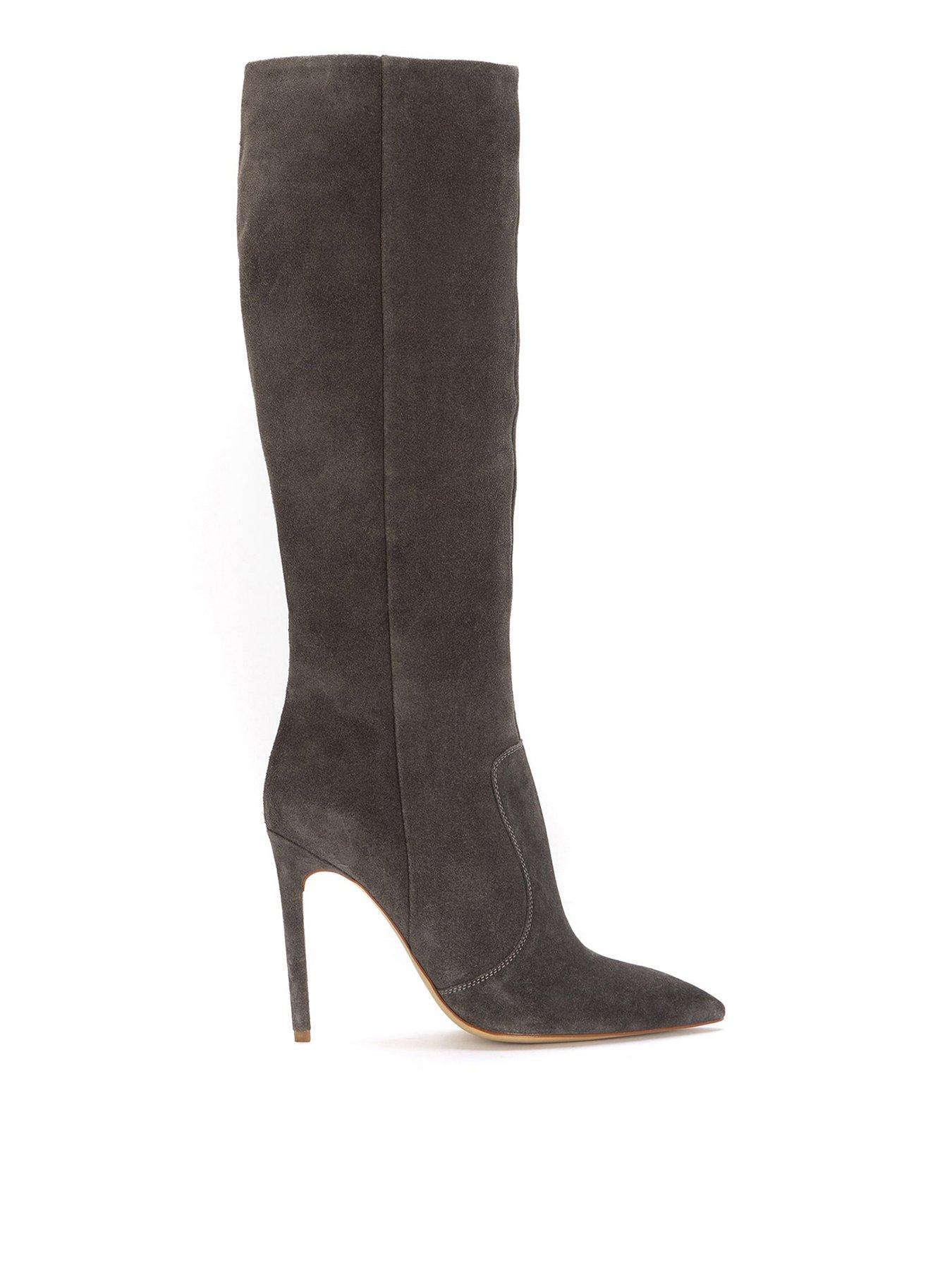 Grey suede outlet knee high boots