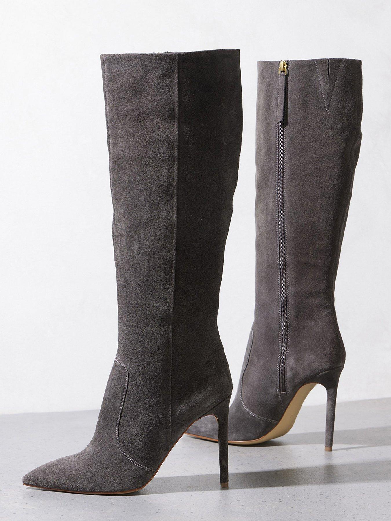 Over the knee on sale light grey boots