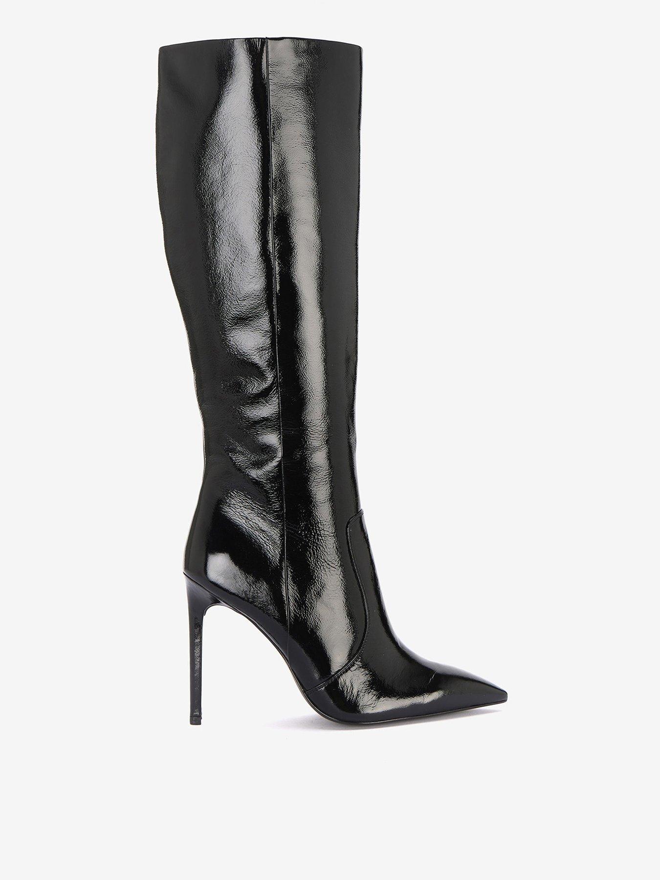 Long black shop velvet boots