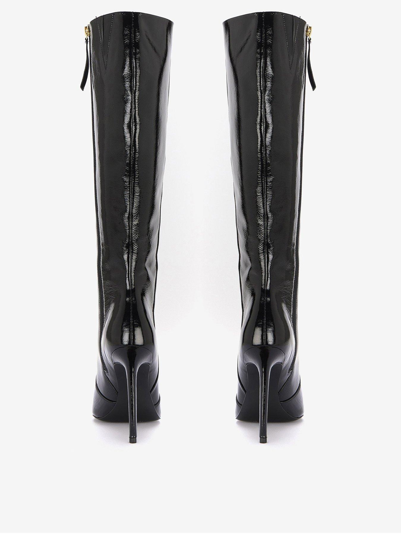 Black Patent Long Boots