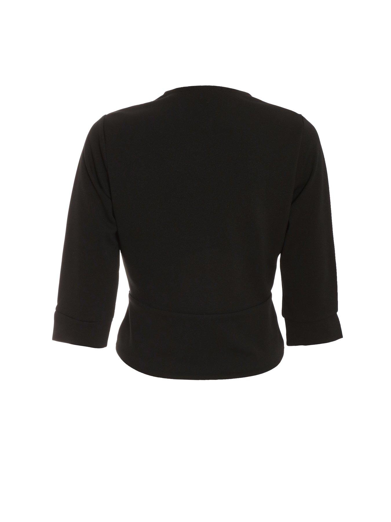 Quiz Black Split Sleeve Crop Jacket | Very.co.uk