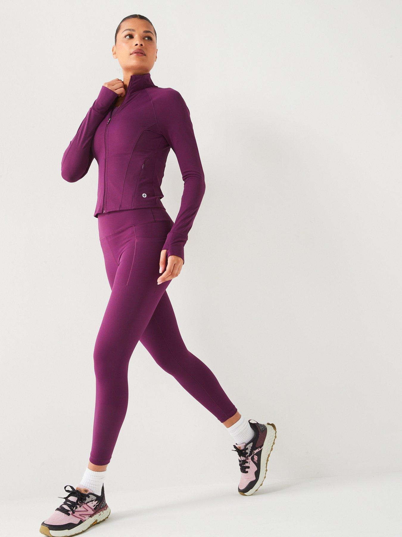 Image 6 of 6 of Gym + Coffee Women's Training Aurora Mid Layer Jacket - Burgundy