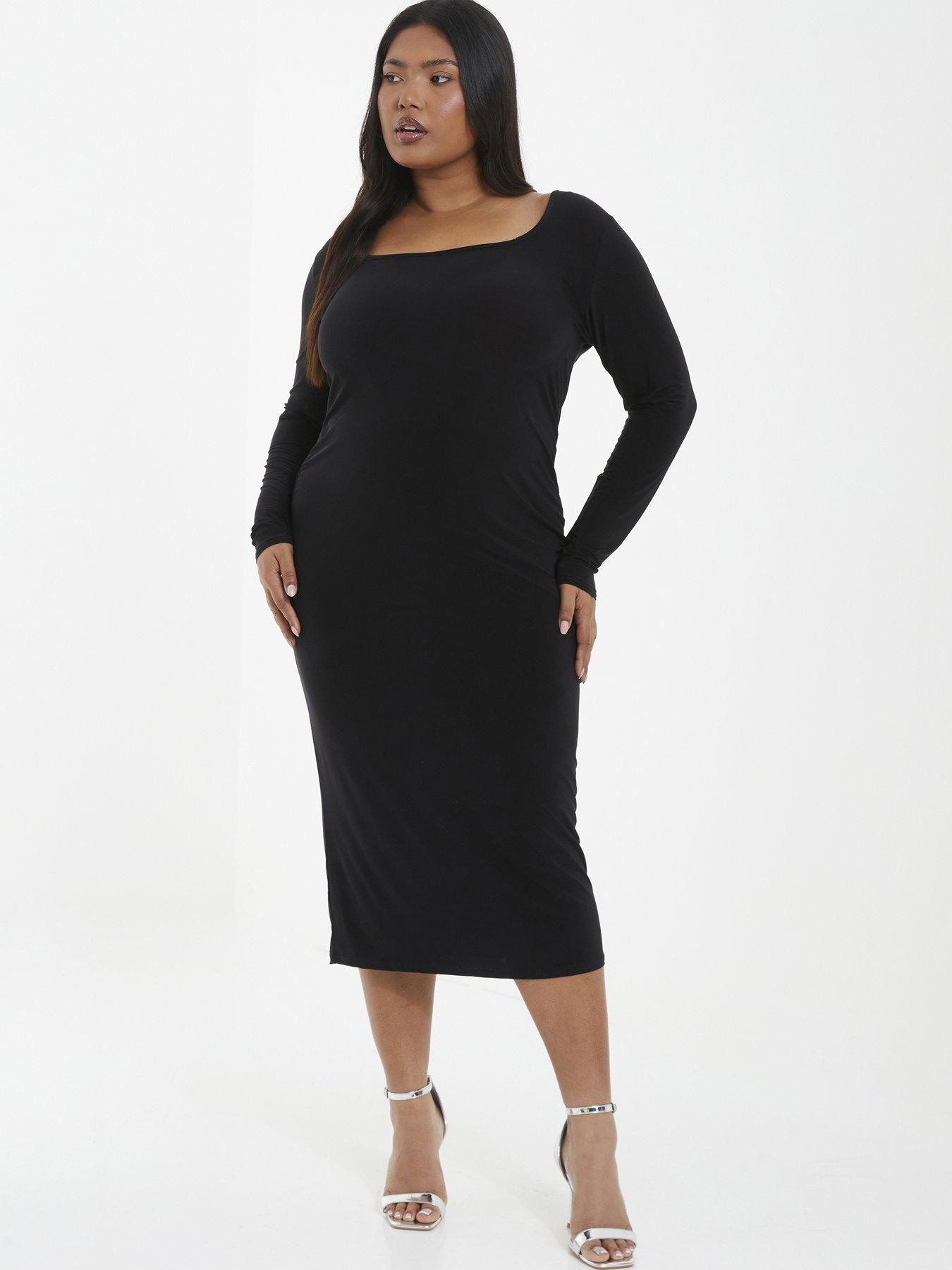 Quiz curve cheap black dress