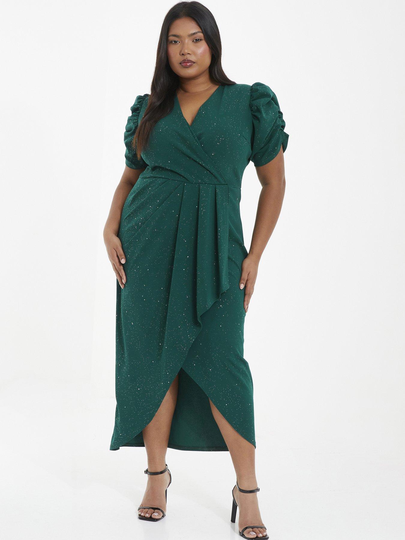 Curved hem on sale midi wrap dress