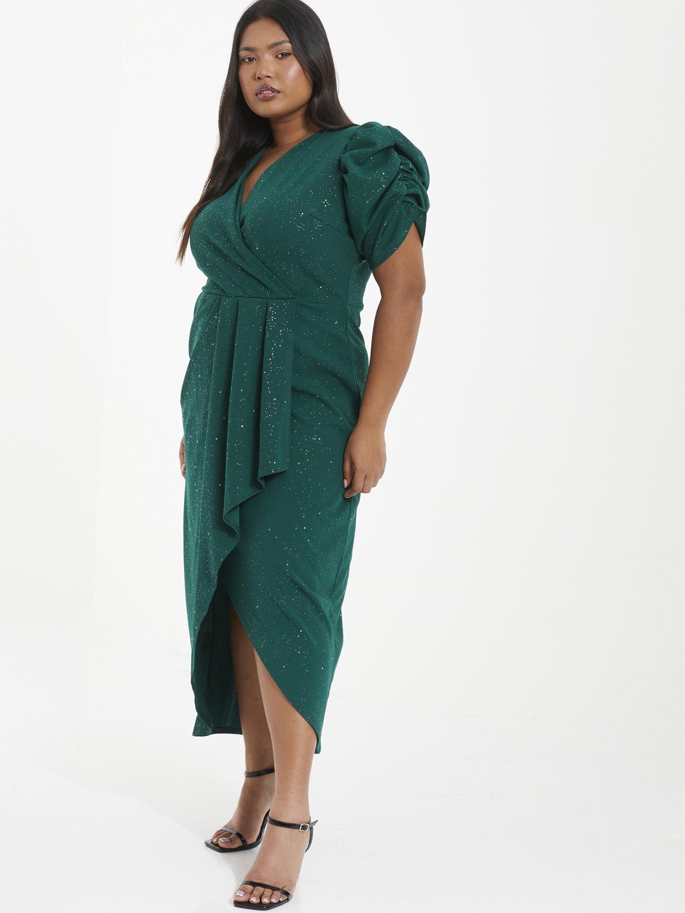 Green glitter best sale wrap dress