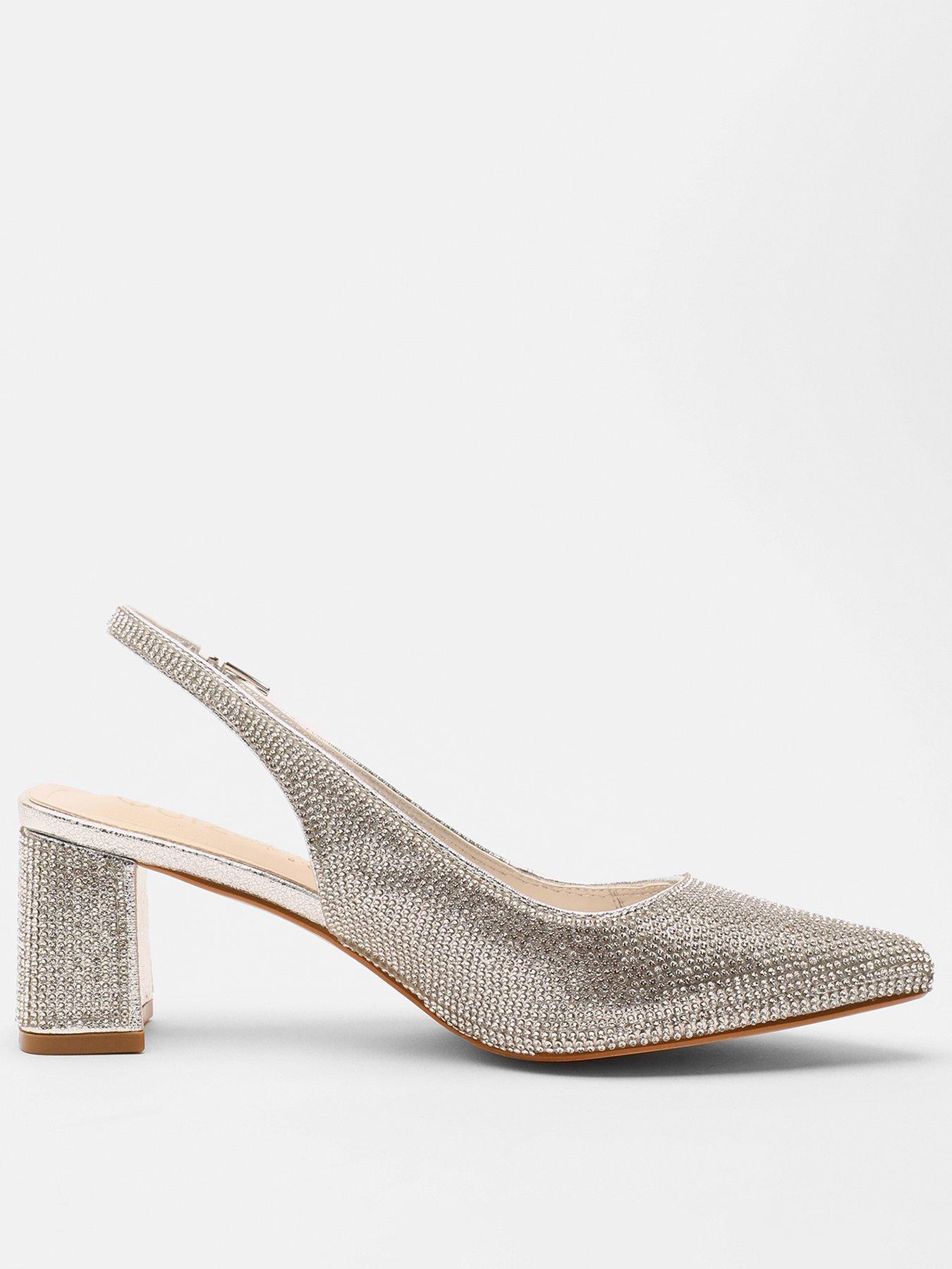 Silver pumps hot sale wide fit