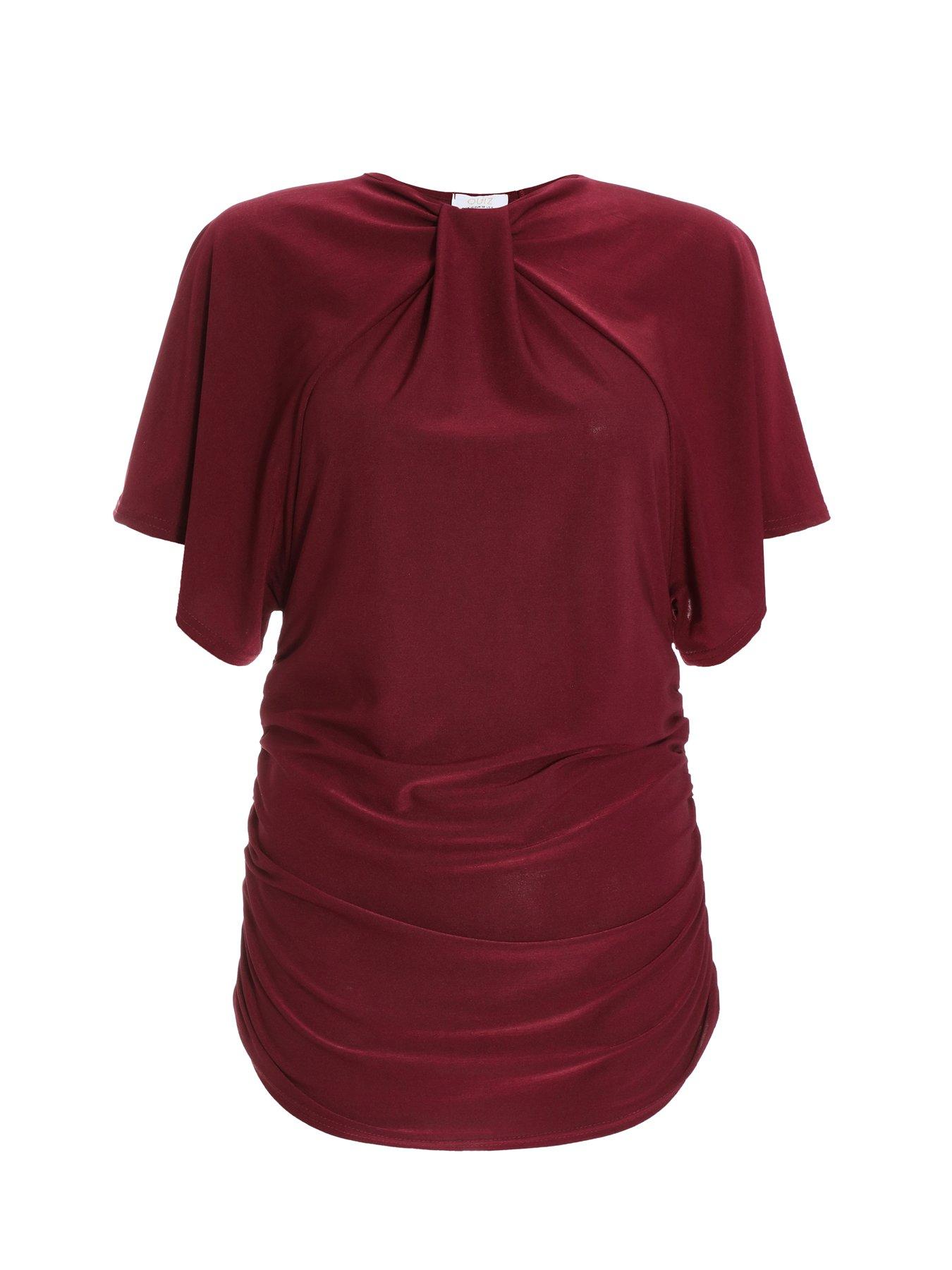 Quiz red batwing store dress