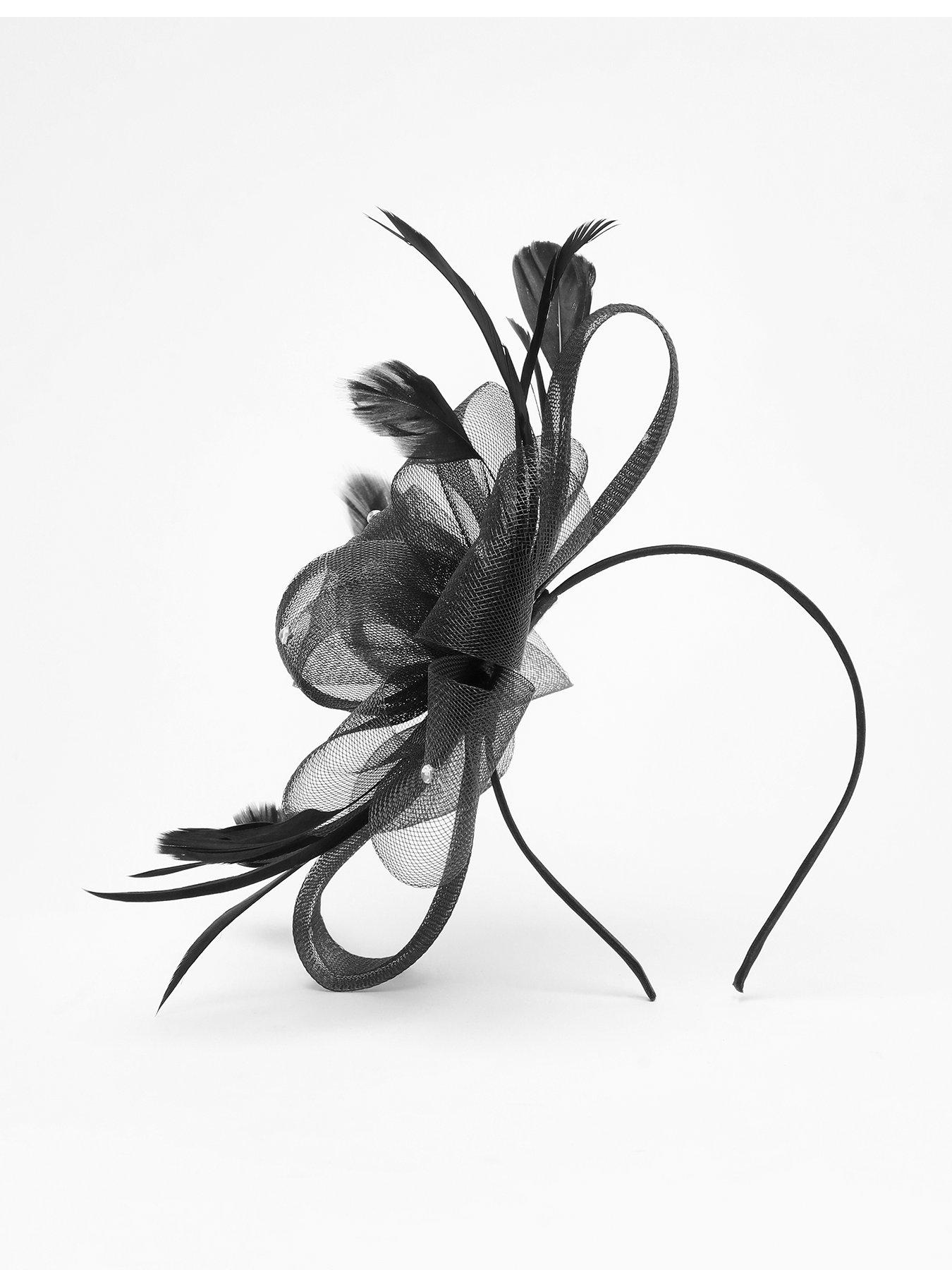 Quiz Black Diamante Feather Headband Fascinator | Very.co.uk