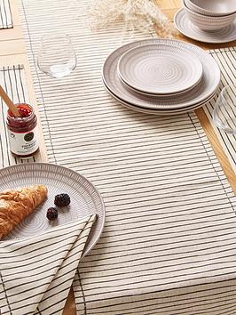 Product photograph of Very Home Natural Striped Table Runner from very.co.uk
