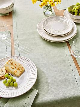 Product photograph of Very Home Sage Linen Table Runner from very.co.uk