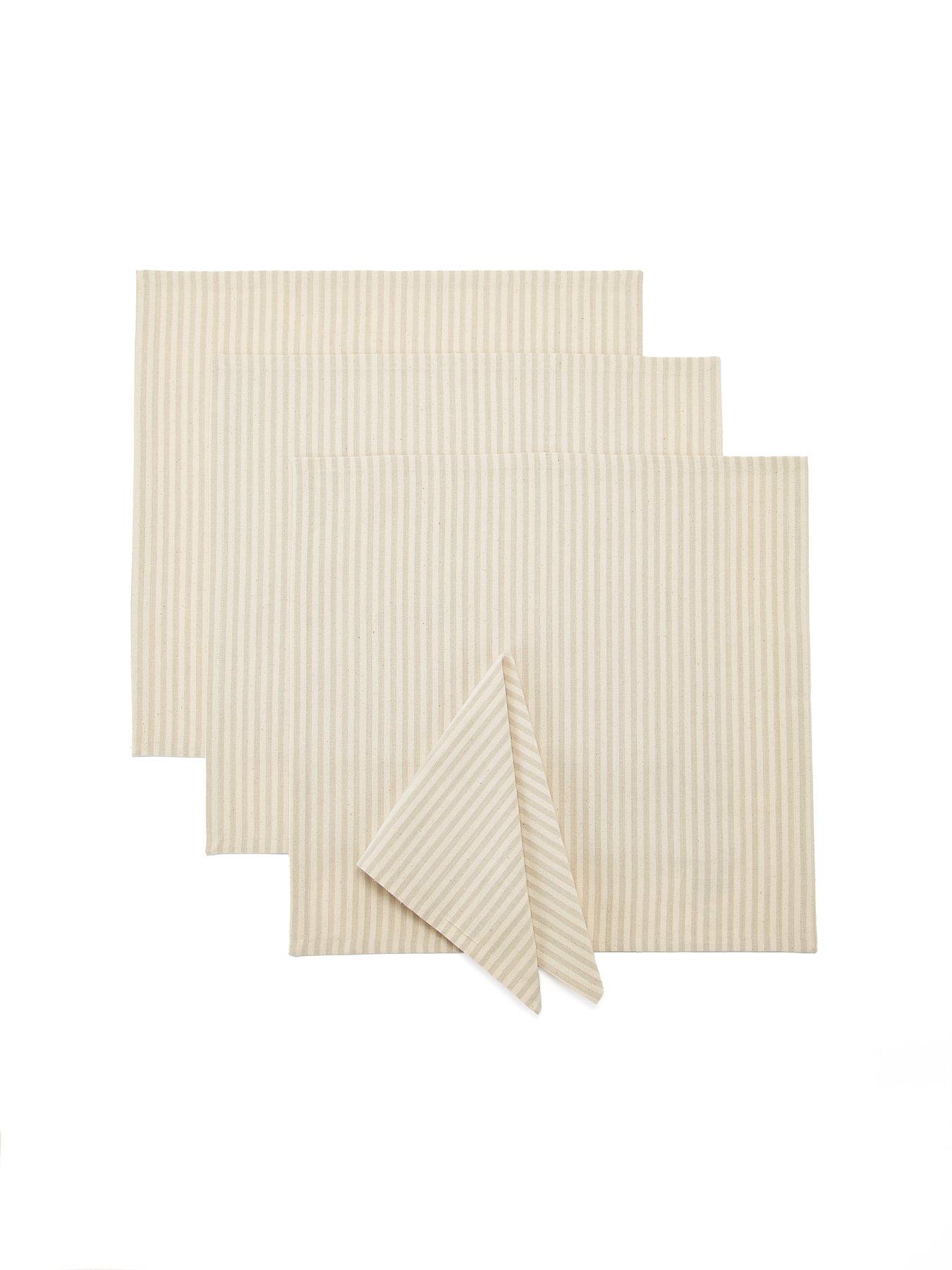 Image 4 of 4 of Very Home Set of 4 Striped Cotton Napkins