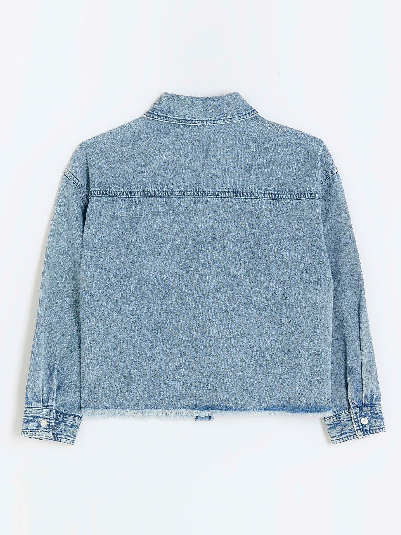 River island diamante denim hot sale shirt
