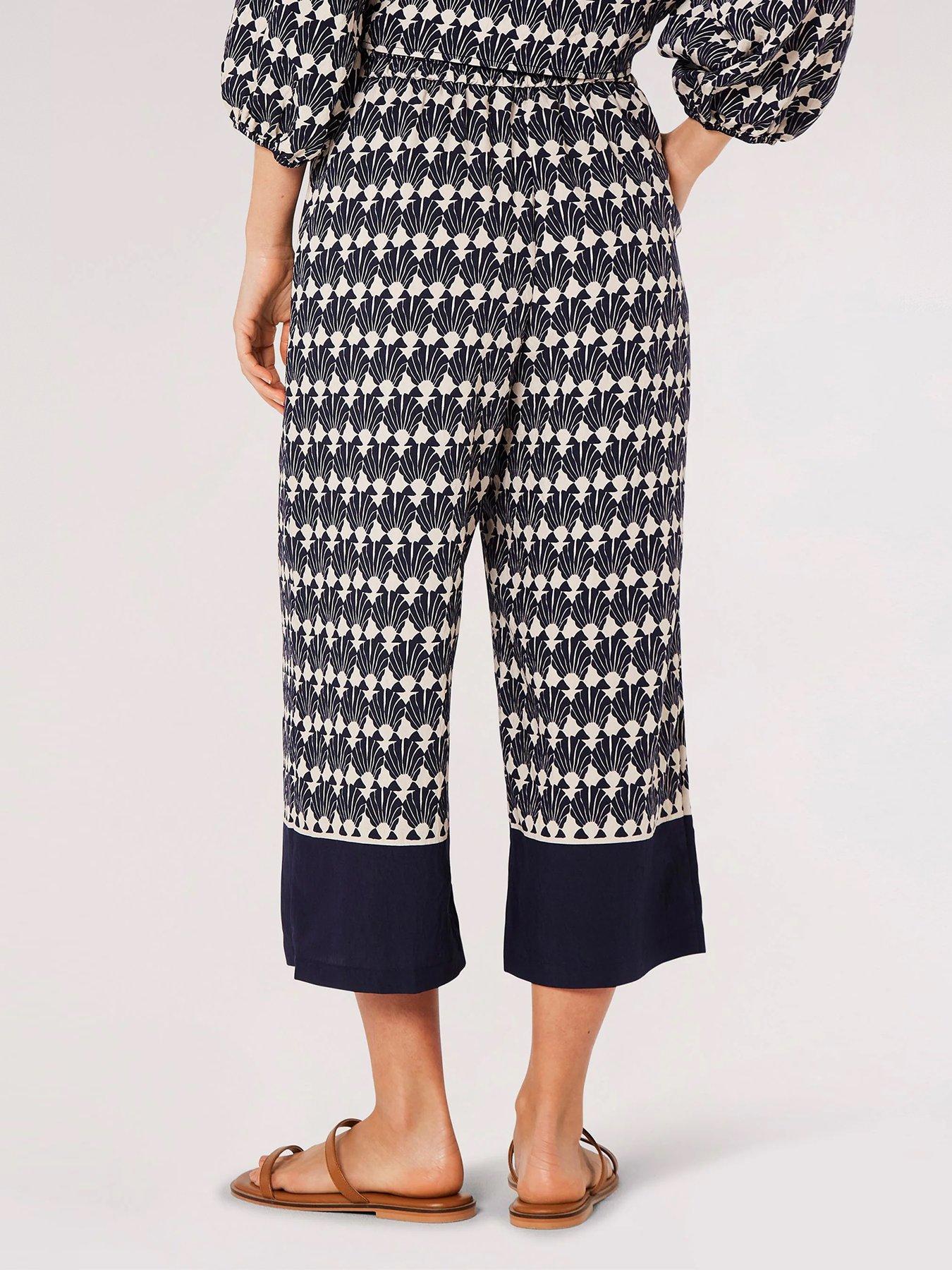 Apricot Shell Geo Border Culotte | Very.co.uk