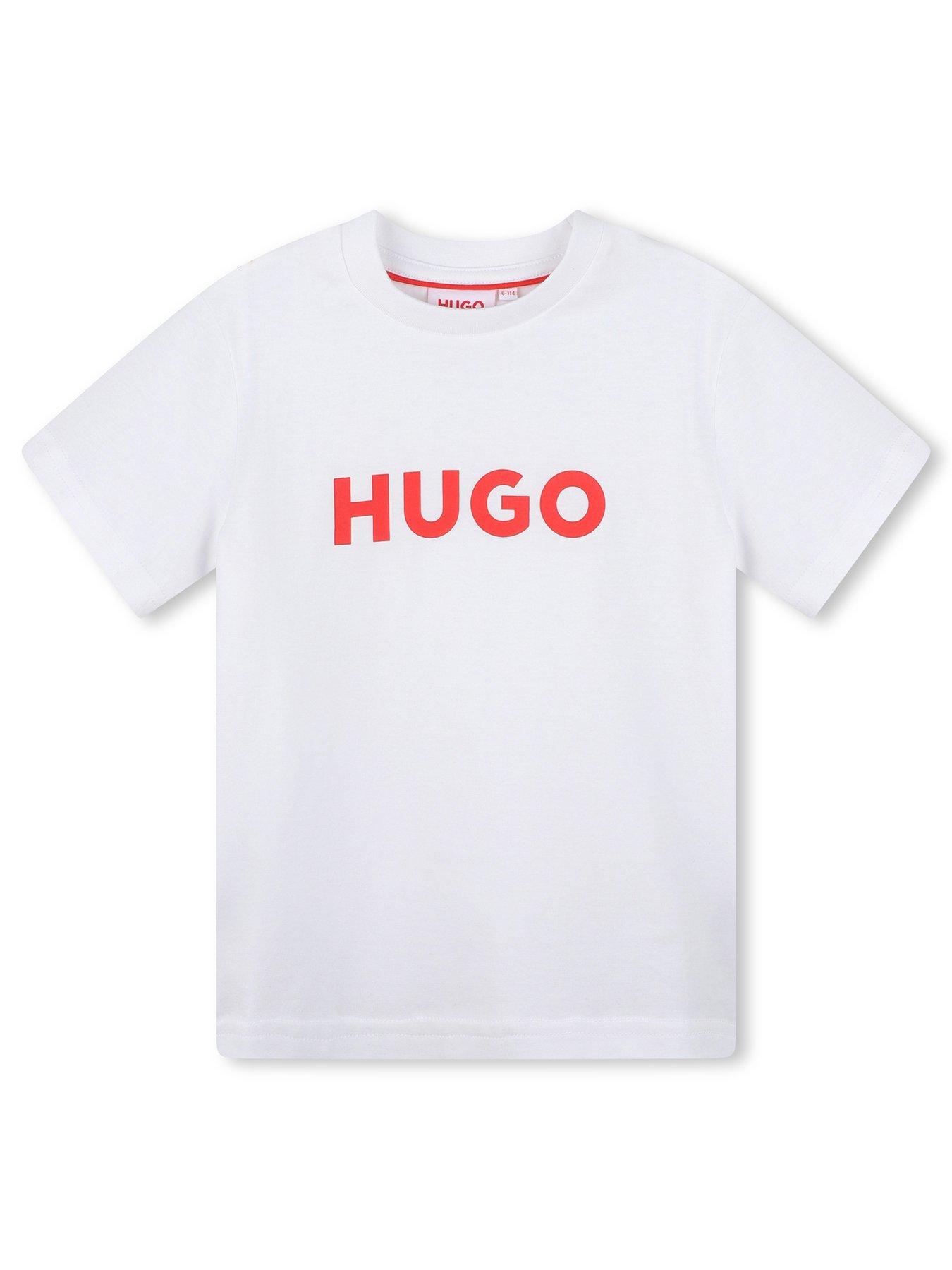 hugo boys logo short sleeve t-shirt - white