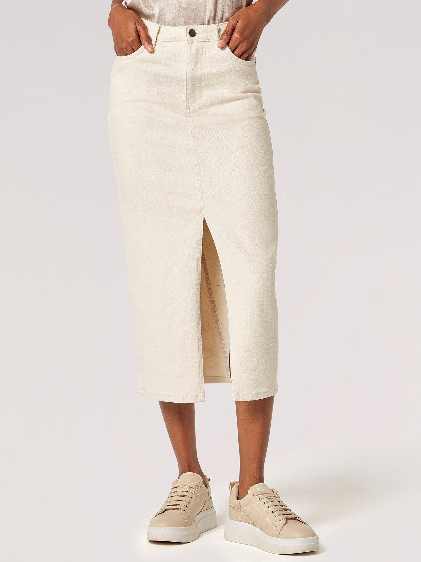 Apricot Denim Midi Skirt | Very.co.uk