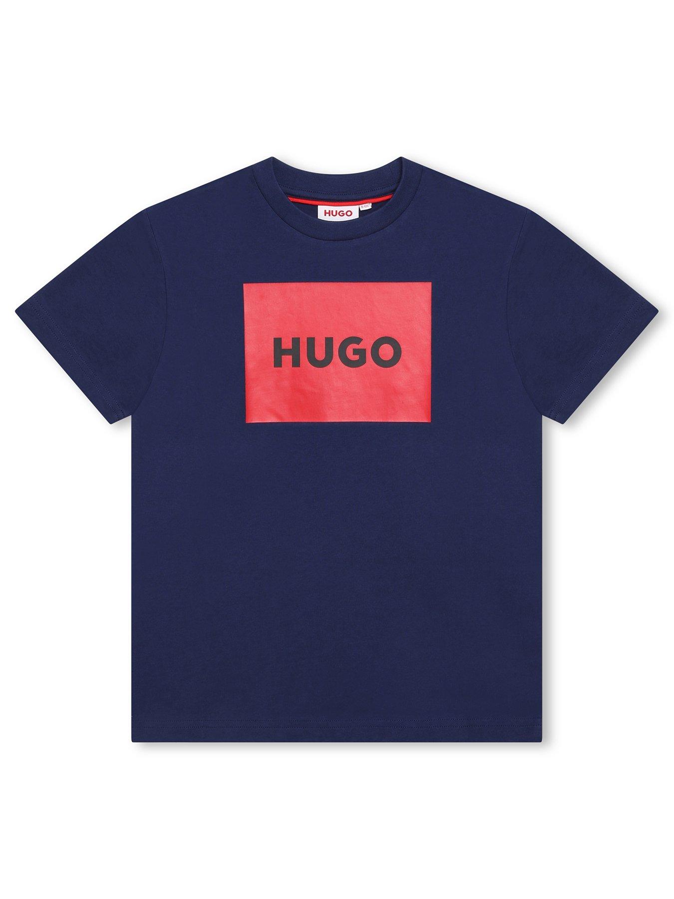 undefined Boys Square Logo Short Sleeve T-Shirt - Medieval Blue