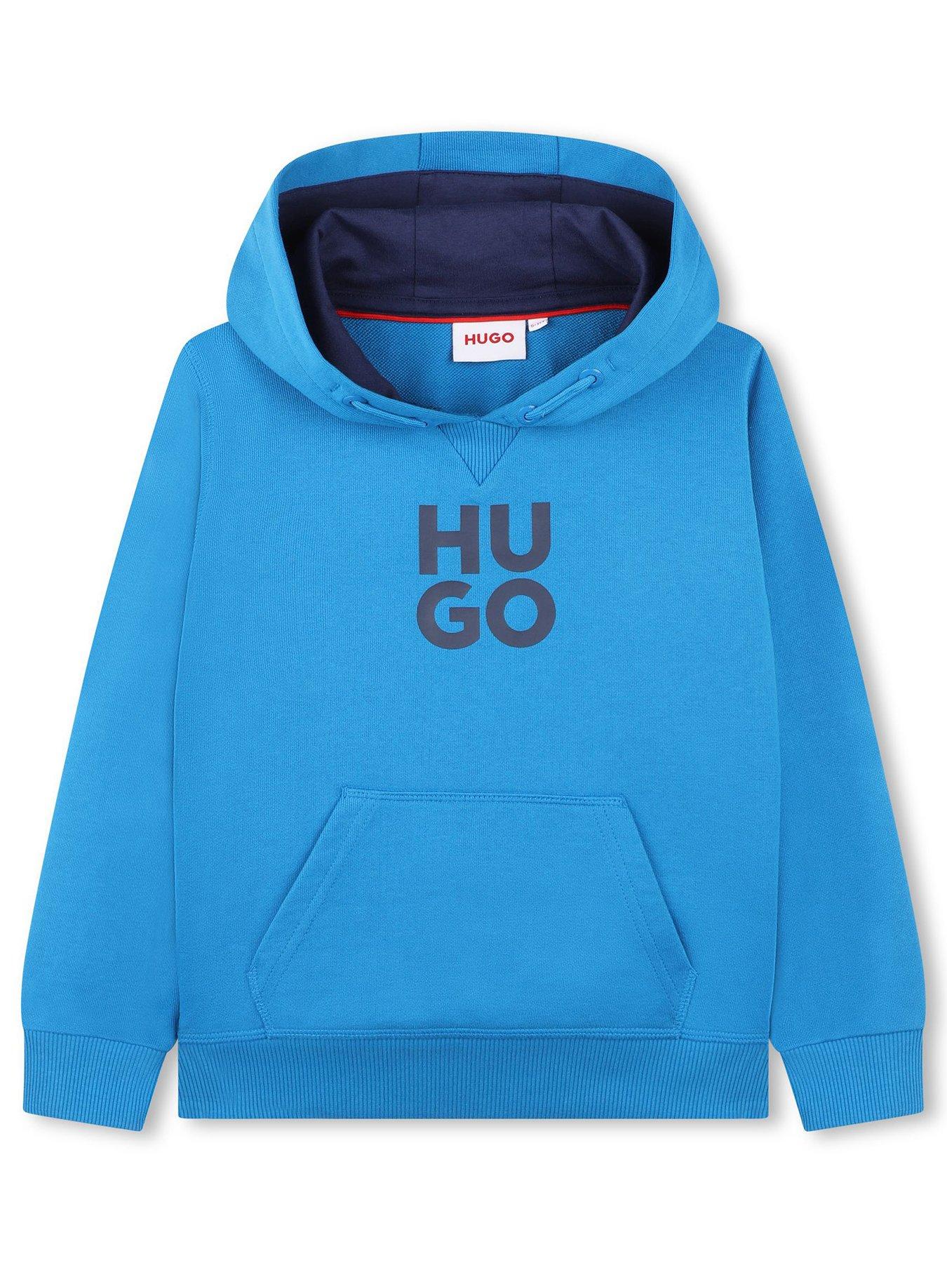 Hugo Boys Logo Hoodie - Electric Blue