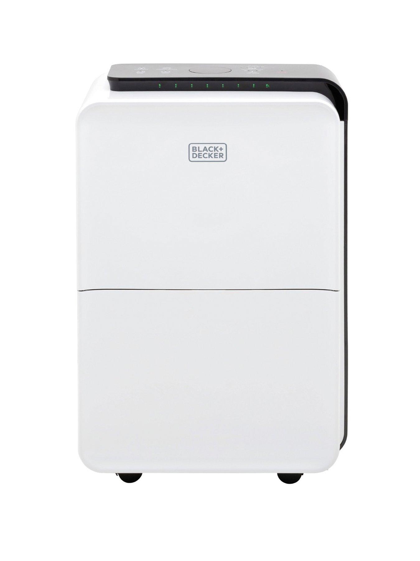 Black & Decker 30L Dehumidifier, 24 Hour Timer, 4L Water Tank, White, Bxeh60008Gb