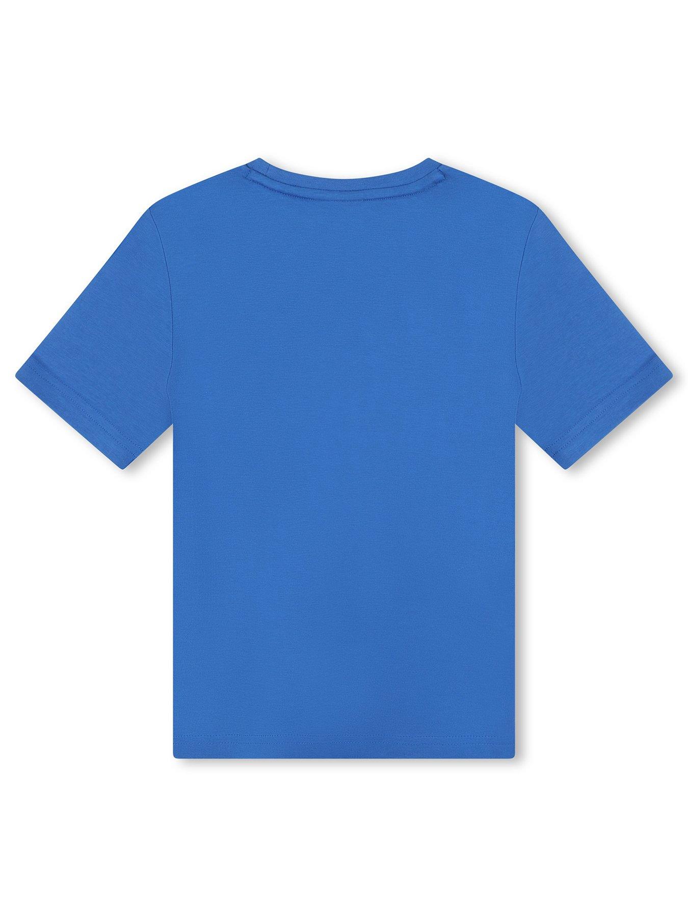 BOSS Boys Short Sleeve Large Logo T-Shirt - Electric Blue | Very.co.uk