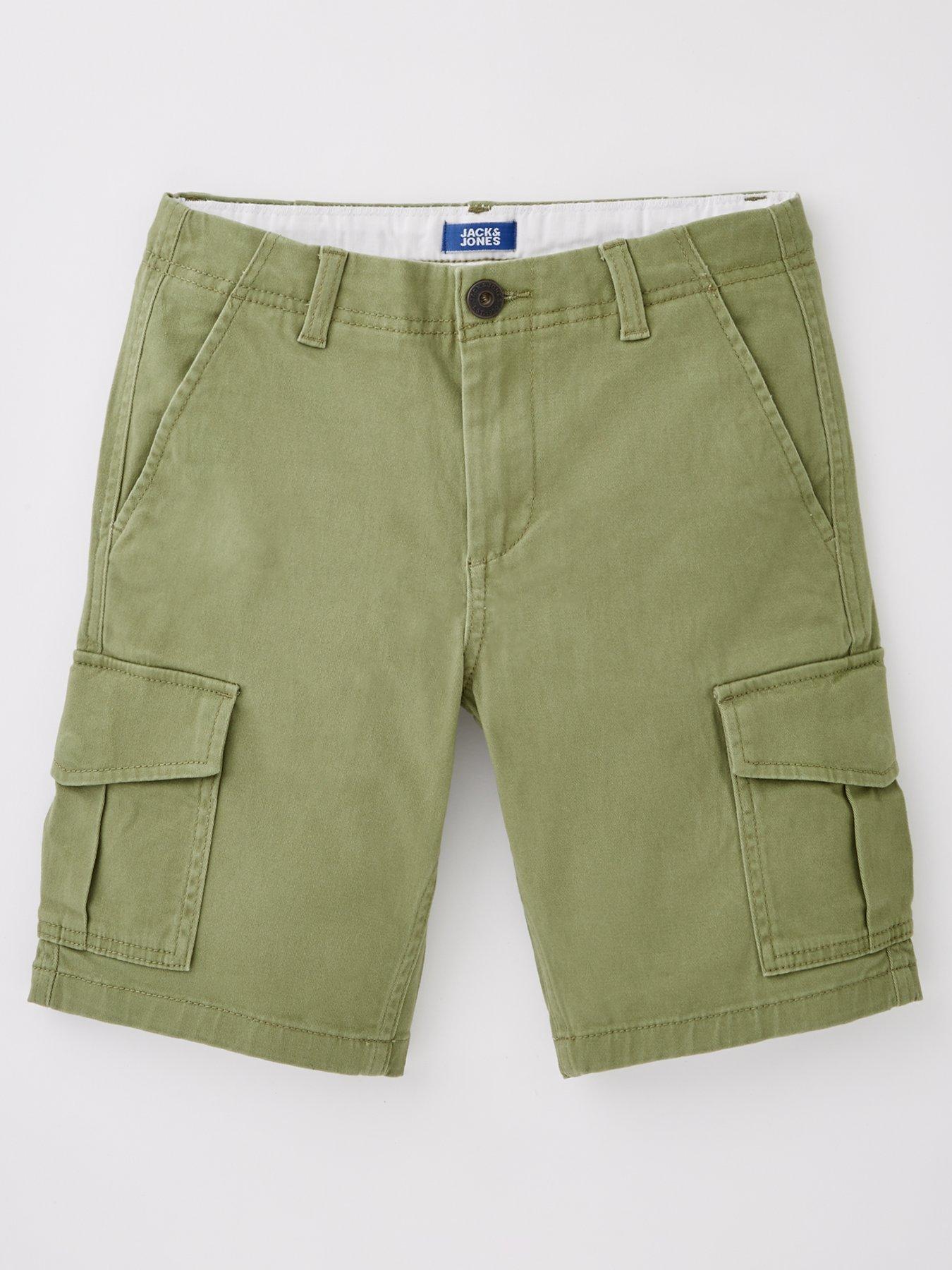 Boys Joe Cargo Shorts Oil Green