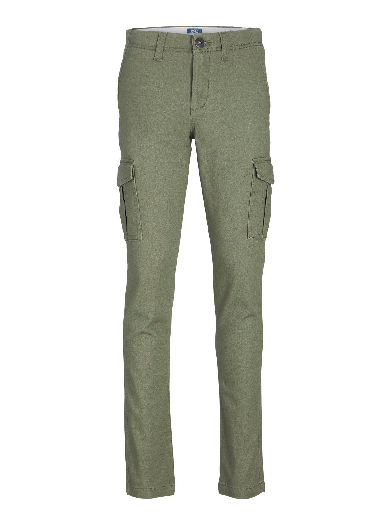 Jack & Jones Junior Boys Marco Joe Cargo Trousers - Oil Green | Very.co.uk