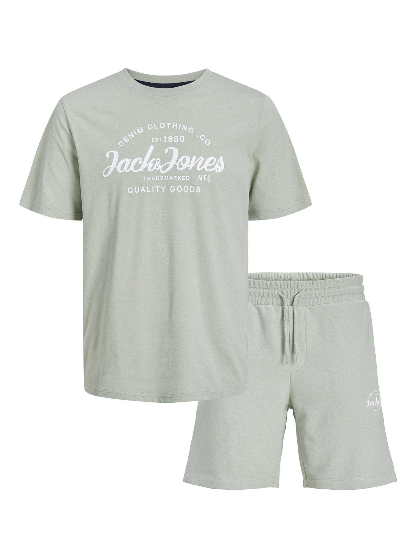 Image 1 of 3 of Jack & Jones Junior Boys Forest Short Sleeve T-shirt And Short Set - Desert Sage