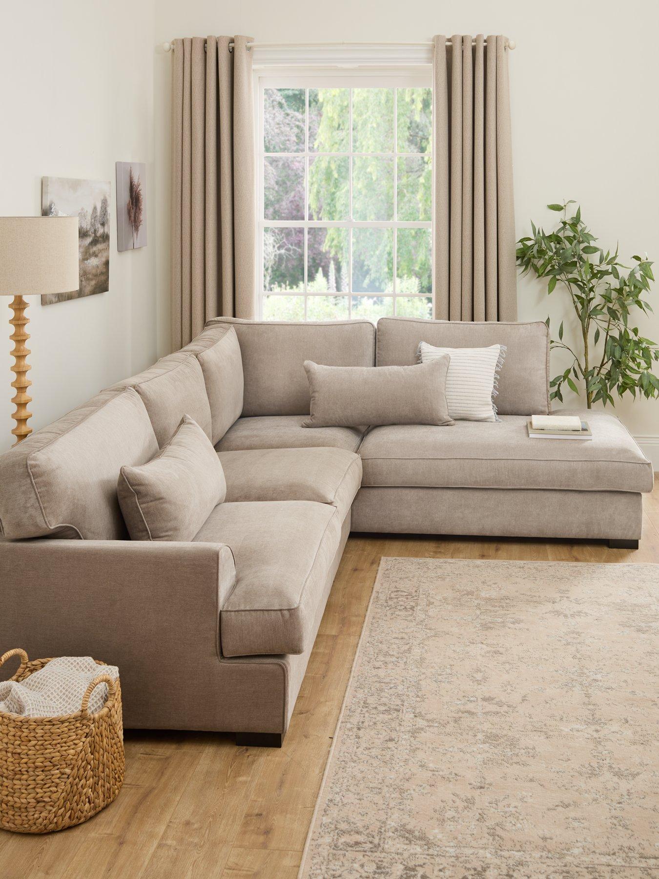 Product photograph of Very Home Cooper Right Hand Fabric Corner Chaise Sofa from very.co.uk