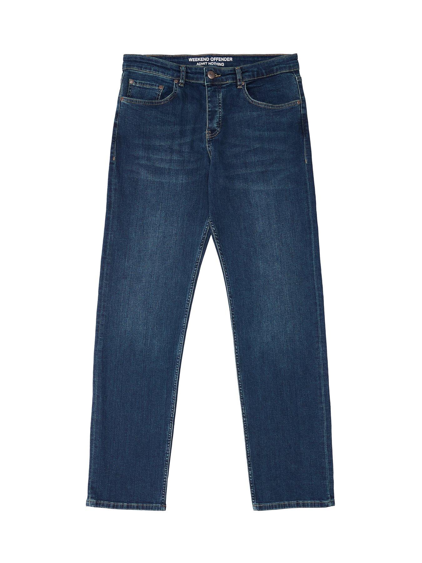 Image 3 of 6 of Weekend Offender Easy Straight Fit Jeans - Dark Blue
