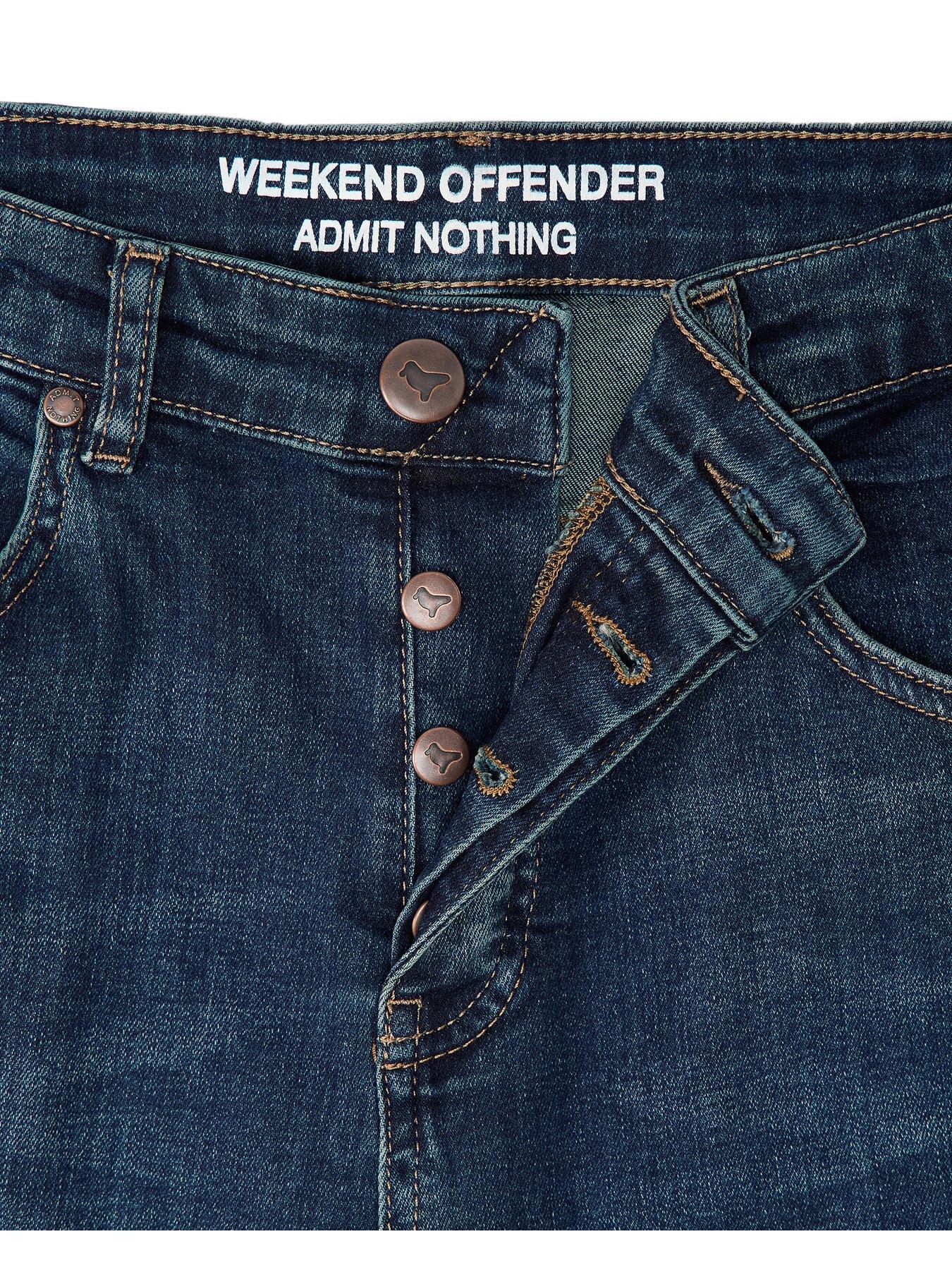 Image 6 of 6 of Weekend Offender Easy Straight Fit Jeans - Dark Blue