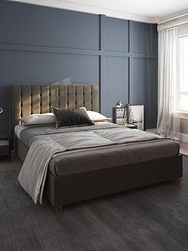 Product photograph of Dorel Home Emily Double Linen Upholstered Bed from very.co.uk