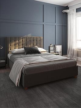 Product photograph of Dorel Home Emily King Linen Upholstered Bed from very.co.uk