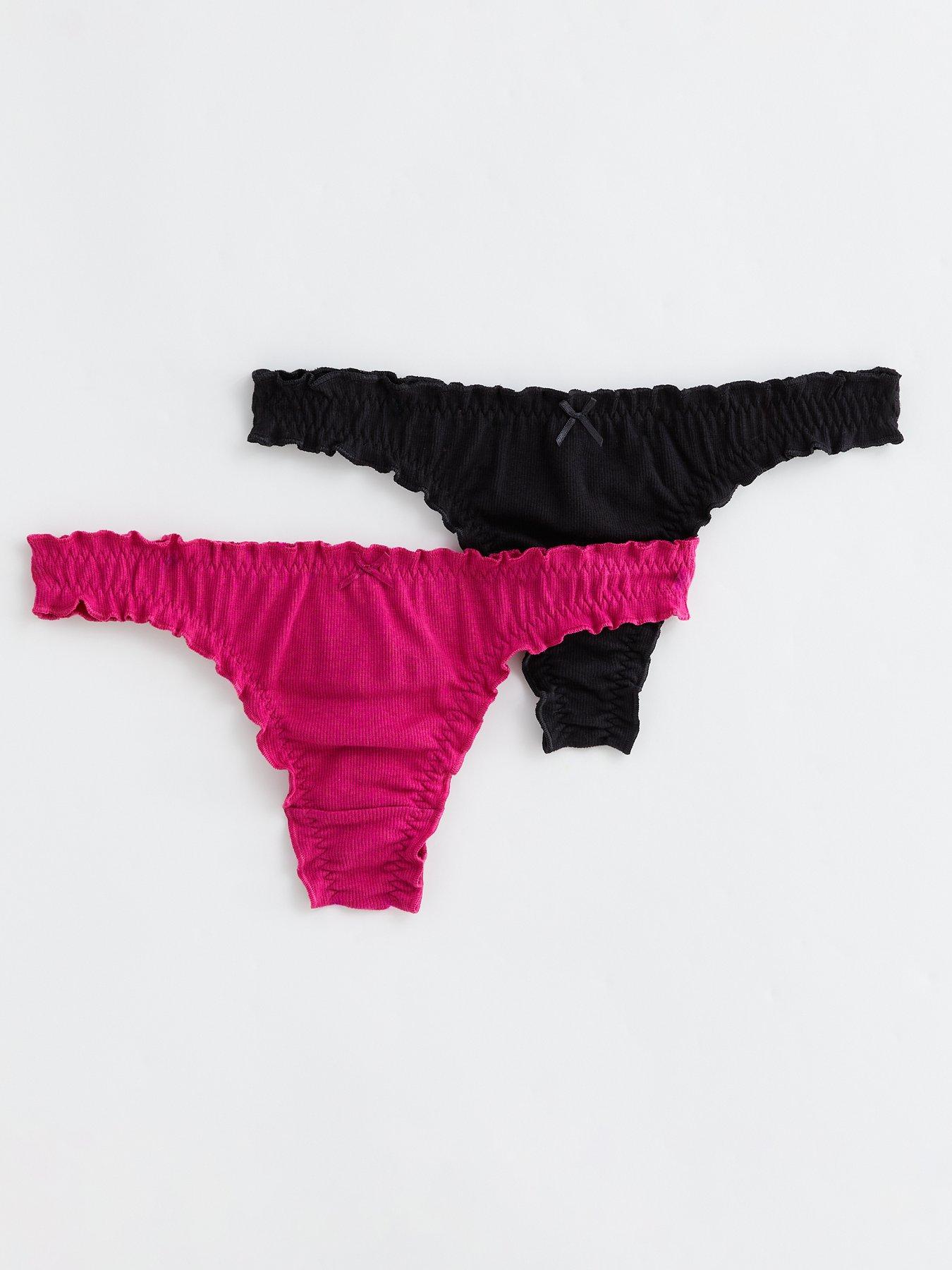 PACK OF 3 BLACK COTTON THONGS – Juicy Couture UK