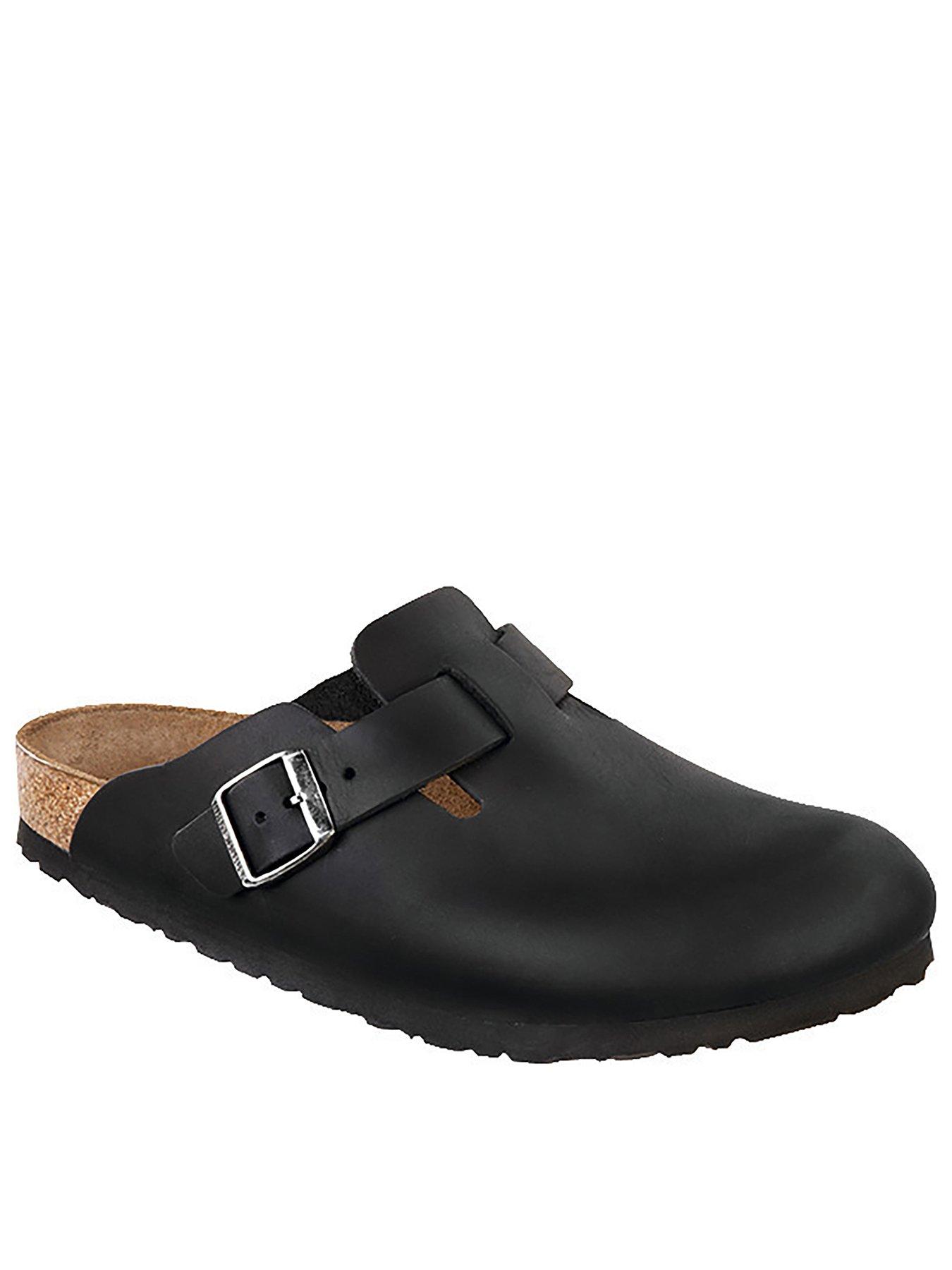 Black oiled leather birkenstock sales
