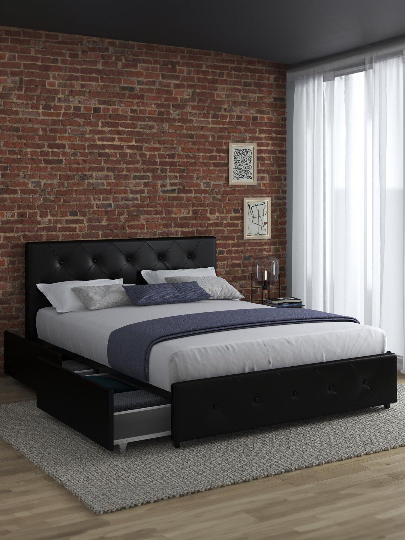 Black king deals platform bed