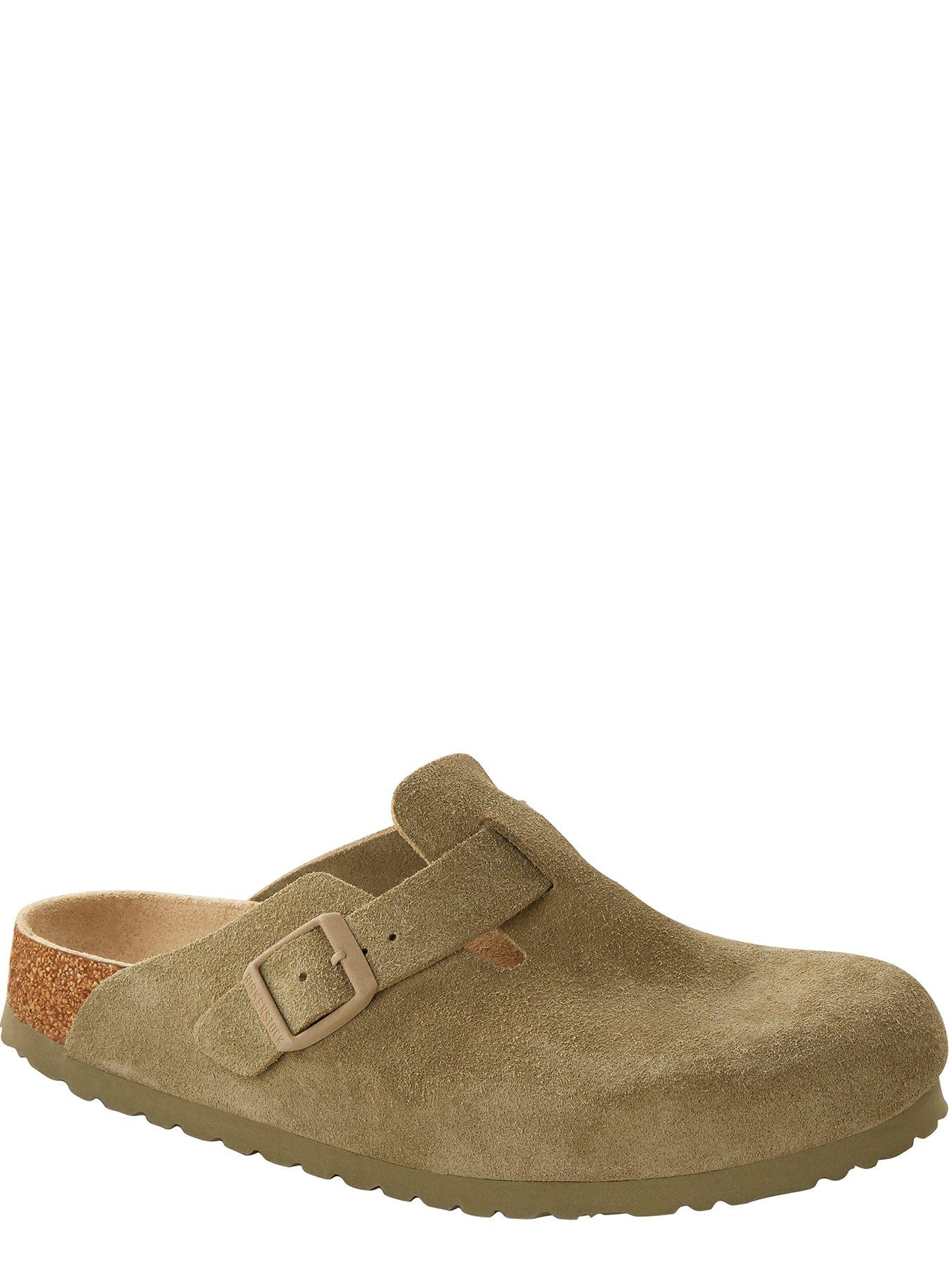 Boston Soft Footbed Suede Clogs - Faded Khaki