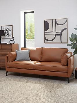 Product photograph of Very Home New Sasha 3 Seater Leather Sofa from very.co.uk