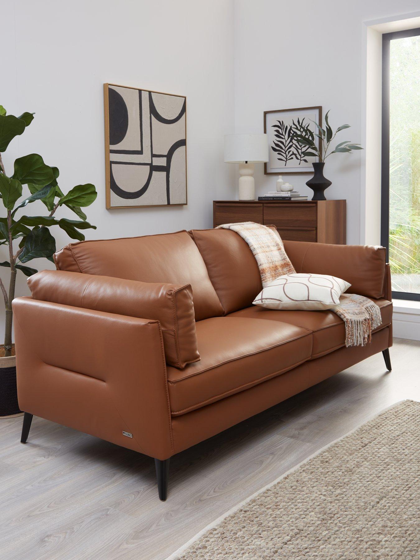 Product photograph of Very Home New Sasha 2 Seater Leather Faux Leather Sofa from very.co.uk